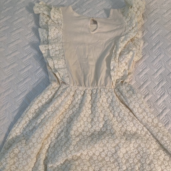 Gap Kids Mesh Embroidered Flower White Sleeveless Dress Size L - Picture 4 of 5
